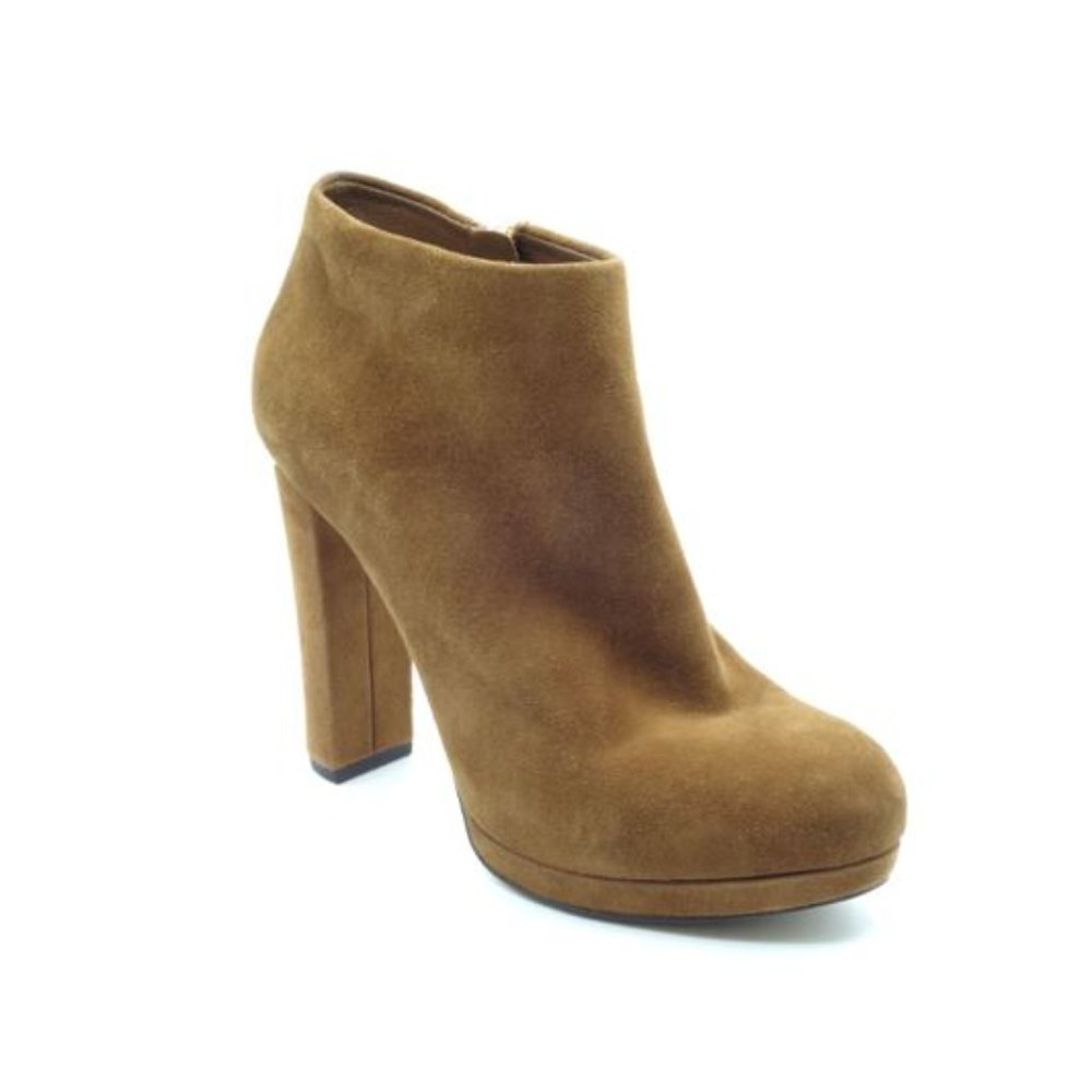 EUC Michael Kors Haven Suede Platform Ankle Booties- Cognac (Size 7)